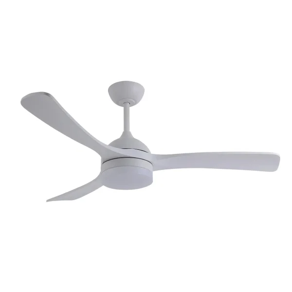 VENTILADOR DE TETO DC LED 20W PÁS EM MADEIRA BRANCO LUMINOR