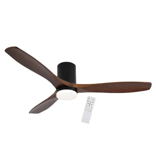 VENTOINHA DE TETO DC LED 18W 3 PÁS EM MADEIRA COR MOGNO EKBERG