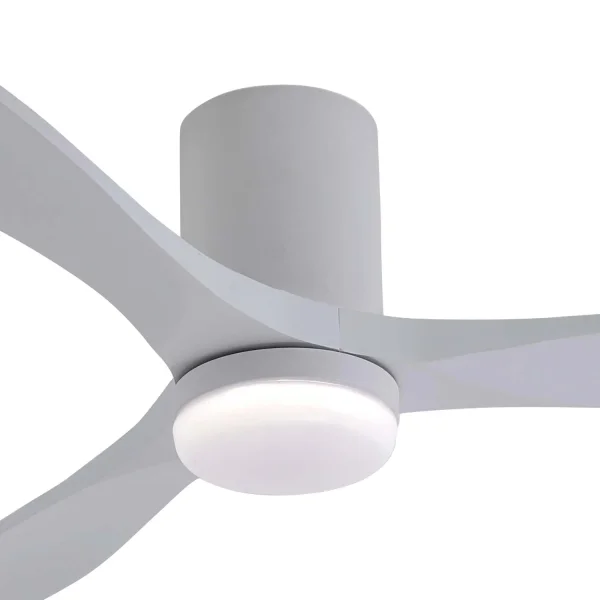VENTOINHA DE TETO DC LED 18W 3 PÁS EM MADEIRA BRANCA EKBERG
