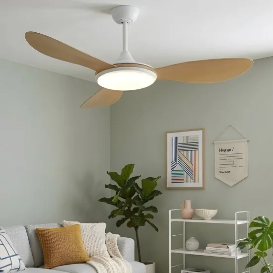 VENTOINHA DE TETO DC LED 24W 3 PÁS COR MADEIRA KONA