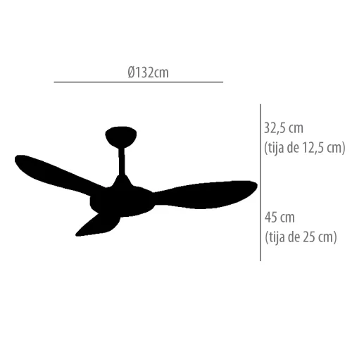 VENTILADOR DE TETO DC LED 24W 3 PÁS COR MADEIRA NOGUEIRA KONA