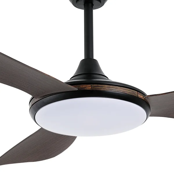 VENTILADOR DE TETO DC LED 24W 3 PÁS COR MADEIRA NOGUEIRA KONA