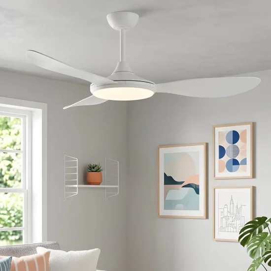 VENTILADOR DE TETO DC LED 24W 3 PÁS BRANCO KONA