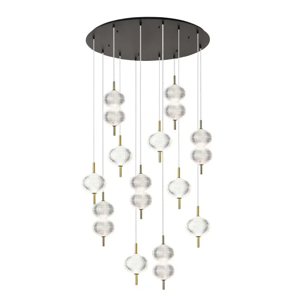 CANDEEIRO DE TETO LED 12 LUZES 72W REGULÁVEL AMBARINA