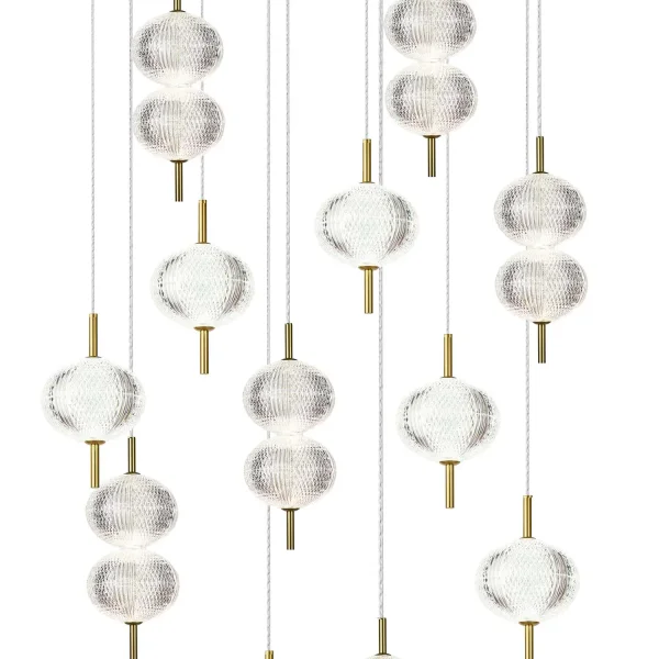 CANDEEIRO DE TETO LED 12 LUZES 72W REGULÁVEL AMBARINA