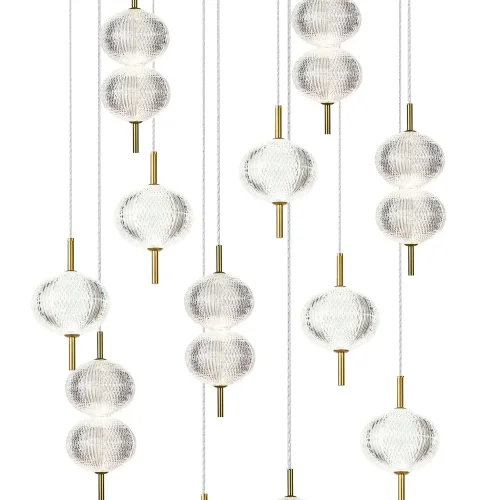 CANDEEIRO DE TETO LED 12 LUZES 72W REGULÁVEL AMBARINA