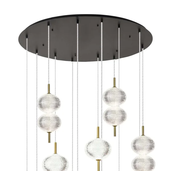 CANDEEIRO DE TETO LED 12 LUZES 72W REGULÁVEL AMBARINA