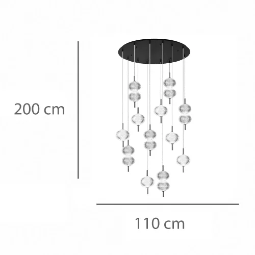 CANDEEIRO DE TETO LED 12 LUZES 72W REGULÁVEL AMBARINA