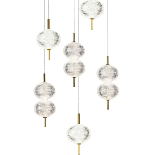CANDEEIRO DE TETO LED 6 LUZES 36W REGULÁVEL AMBARINA