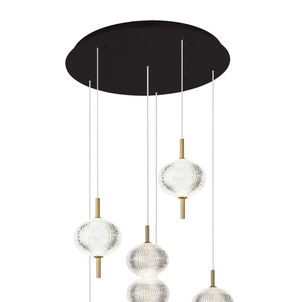 CANDEEIRO DE TETO LED 6 LUZES 36W REGULÁVEL AMBARINA