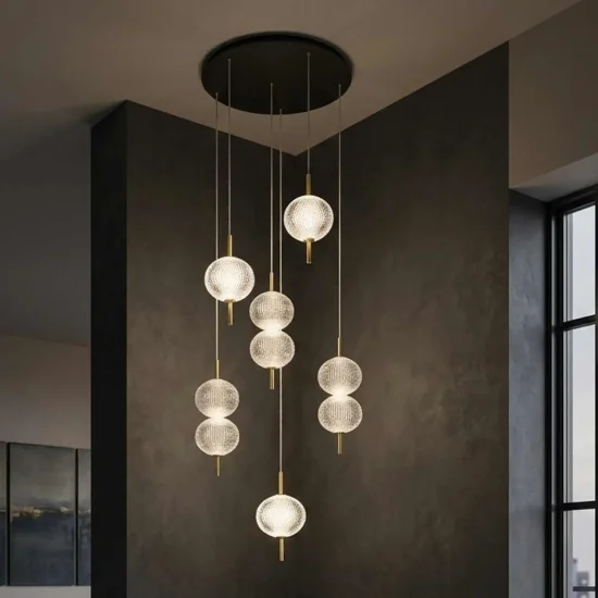 CANDEEIRO DE TETO LED 6 LUZES 36W REGULÁVEL AMBARINA