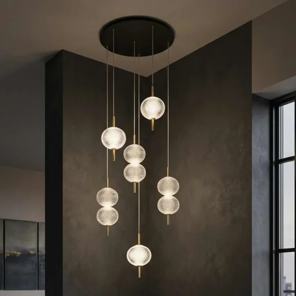 CANDEEIRO DE TETO LED 6 LUZES 36W REGULÁVEL AMBARINA