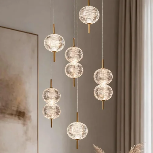 CANDEEIRO DE TETO LED 6 LUZES 36W REGULÁVEL AMBARINA