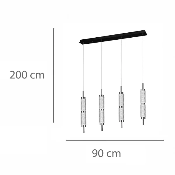 CANDEEIRO DE TETO LED 4 LUZES 32W REGULÁVEL VIOLETA