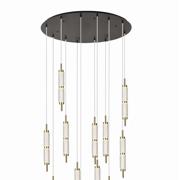 CANDEEIRO DE TETO LED 12 LUZES 96W REGULÁVEL VIOLETA