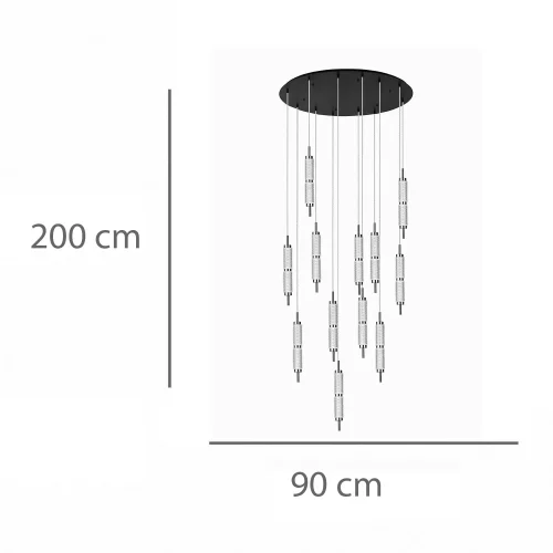 CANDEEIRO DE TETO LED 12 LUZES 96W REGULÁVEL VIOLETA