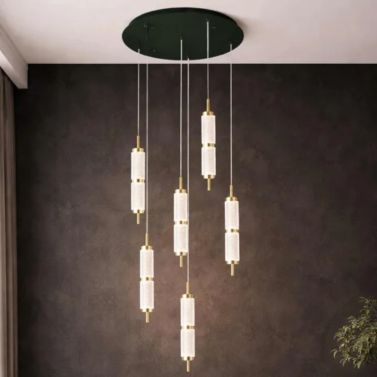 CANDEEIRO DE TETO LED 6 LUZES 48W REGULÁVEL VIOLETA
