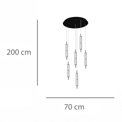 CANDEEIRO DE TETO LED 6 LUZES 48W REGULÁVEL VIOLETA