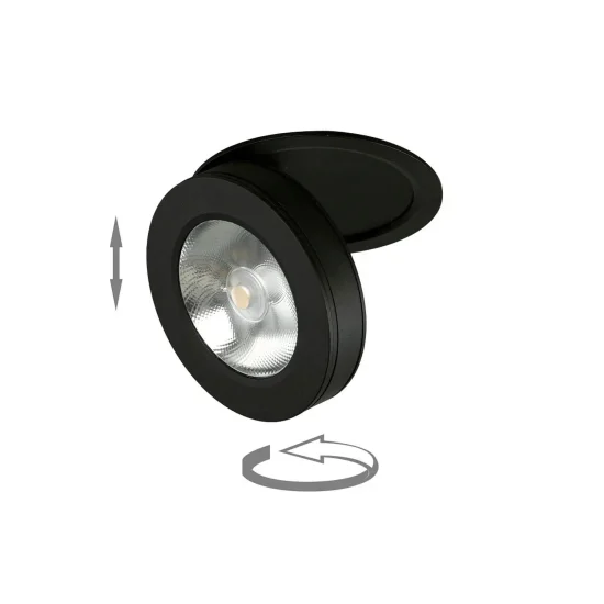 HOLOFOTE REBAIXADO BASCULANTE 10W 4000K PRETO 2