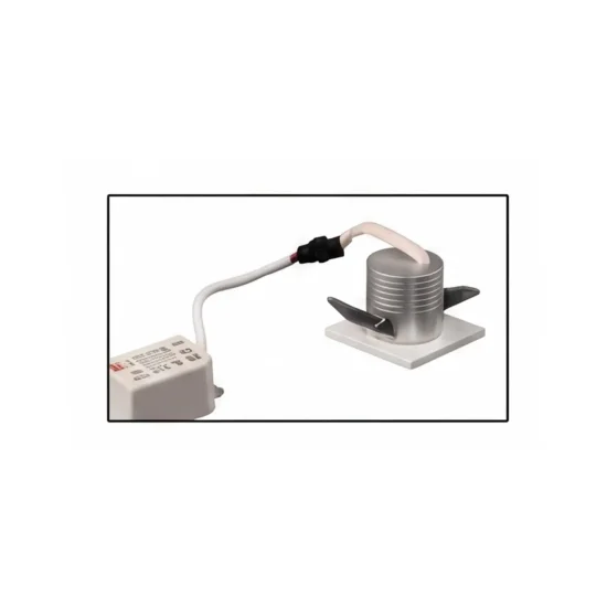 MINI HOLOFOTE REBAIXADO LED INTEGRADO 3W 3000K PRETO QUADRADO 2