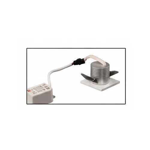 MINI HOLOFOTE REBAIXADO LED INTEGRADO 3W 3000K PRETO QUADRADO