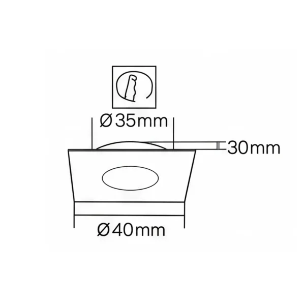 MINI HOLOFOTE REBAIXADO LED INTEGRADO 3W 3000K PRETO QUADRADO