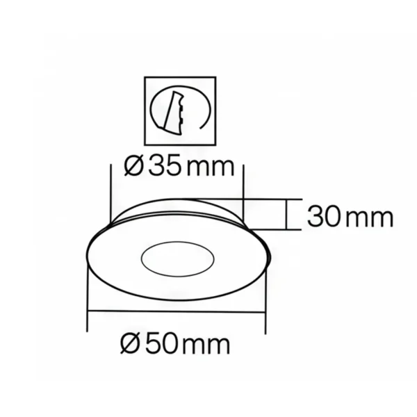 MINI HOLOFOTE REBAIXADO COB LED Ø 5 CM 3,2W 3000K PRETO