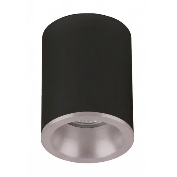 HOLOFOTE DE SUPERFÍCIE FIXO PRETO PRATA GU10 REDONDO IP65