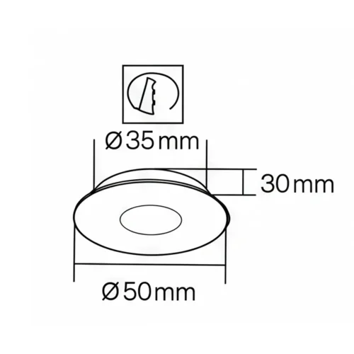 MINI HOLOFOTE REBAIXADO COB LED Ø 5 CM 3,2W 4000K PRETO