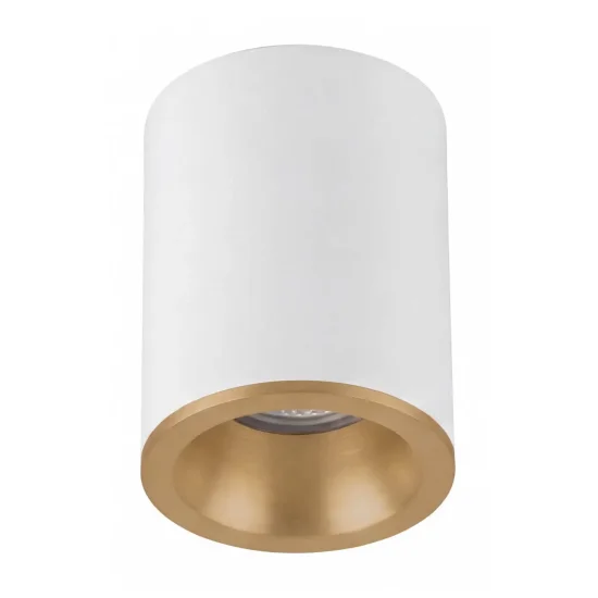 HOLOFOTE DE SUPERFÍCIE FIXO BRANCO DOURADO GU10 REDONDO IP65