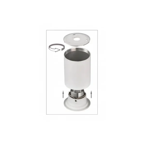 HOLOFOTE DE SUPERFÍCIE FIXO BRANCO PRATA GU10 REDONDO IP65