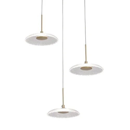 CANDEEIRO DE TETO LED 3 LUZES 20W REGULÁVEL DOURADO SORIN