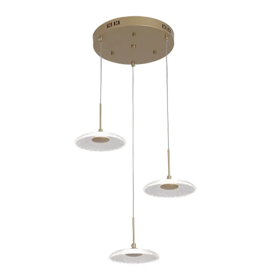 CANDEEIRO DE TETO LED 3 LUZES 20W REGULÁVEL DOURADO SORIN 2