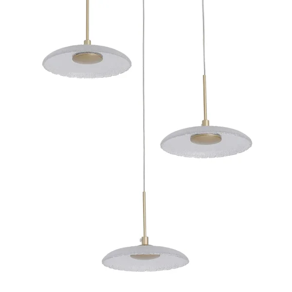 CANDEEIRO DE TETO LED 3 LUZES 20W REGULÁVEL DOURADO SORIN
