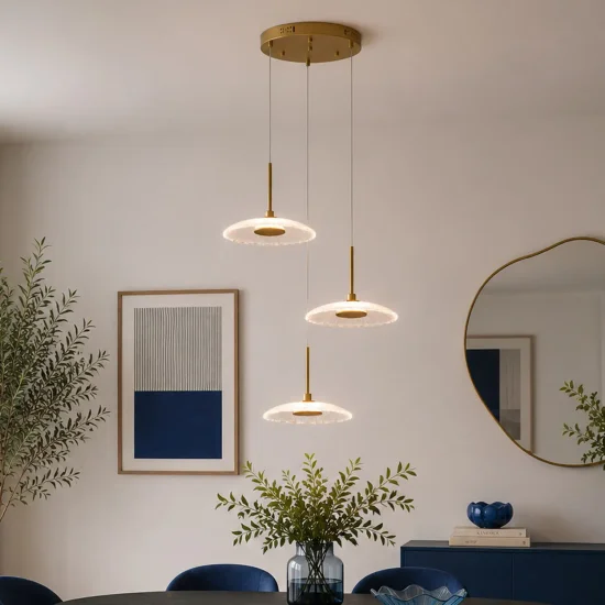 CANDEEIRO DE TETO LED 3 LUZES 20W REGULÁVEL DOURADO SORIN
