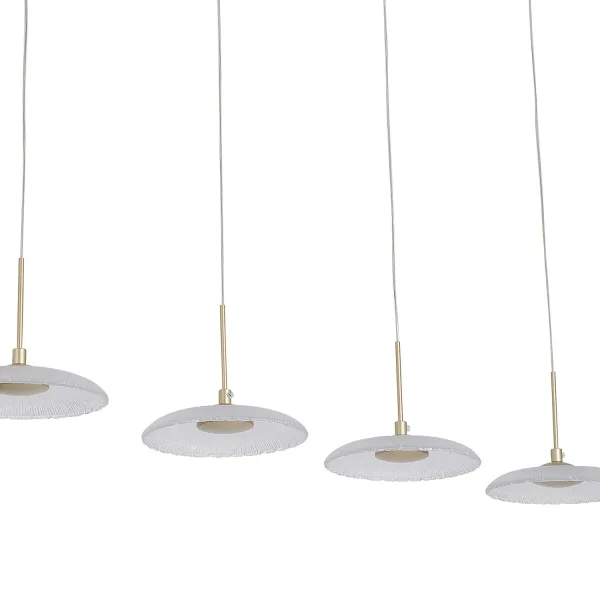 CANDEEIRO DE TETO LED 4 LUZES 25W REGULÁVEL DOURADO SORIN
