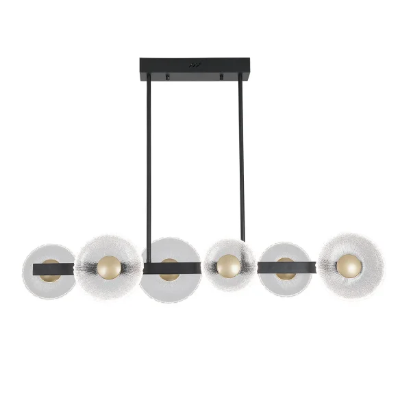 CANDEEIRO DE TETO LED 6 LUZES 41W REGULÁVEL PRETO SORIN
