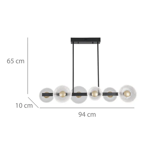 CANDEEIRO DE TETO LED 6 LUZES 41W REGULÁVEL PRETO SORIN