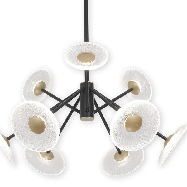CANDEEIRO DE TETO LED 9 LUZES 60W REGULÁVEL PRETO SORIN