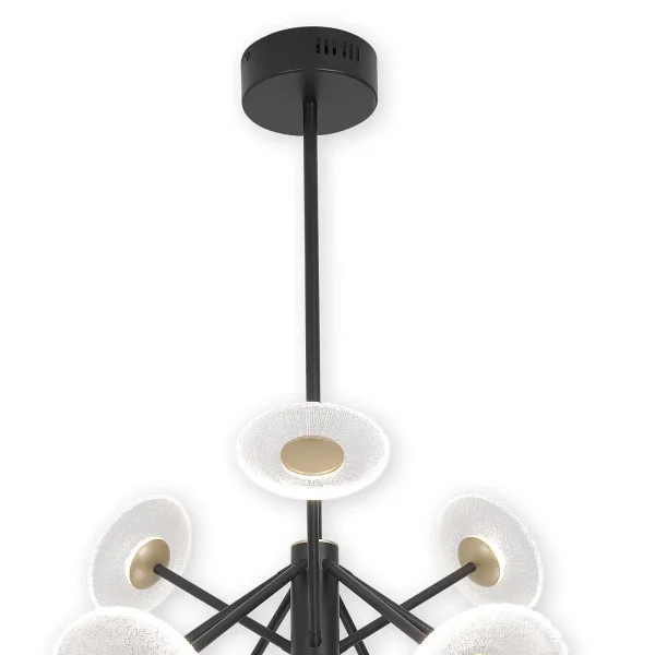 CANDEEIRO DE TETO LED 9 LUZES 60W REGULÁVEL PRETO SORIN