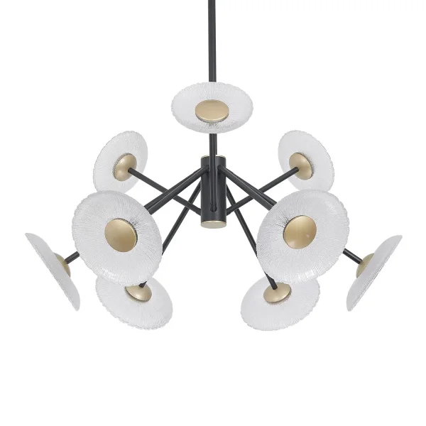 CANDEEIRO DE TETO LED 9 LUZES 60W REGULÁVEL PRETO SORIN