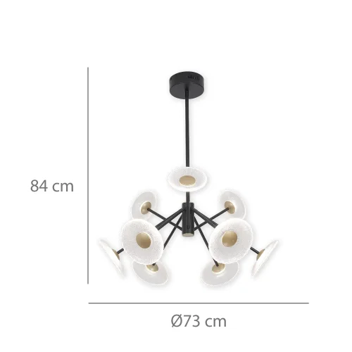CANDEEIRO DE TETO LED 9 LUZES 60W REGULÁVEL PRETO SORIN