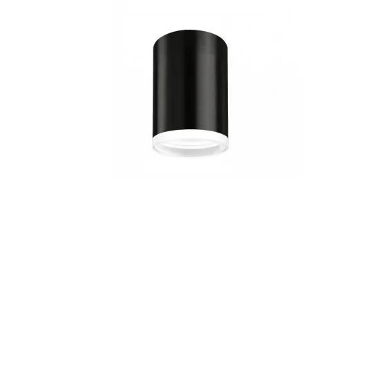 FOCO DE SUPERFÍCIE CILÍNDRICO PRETO GU10 8 CM COM ARO