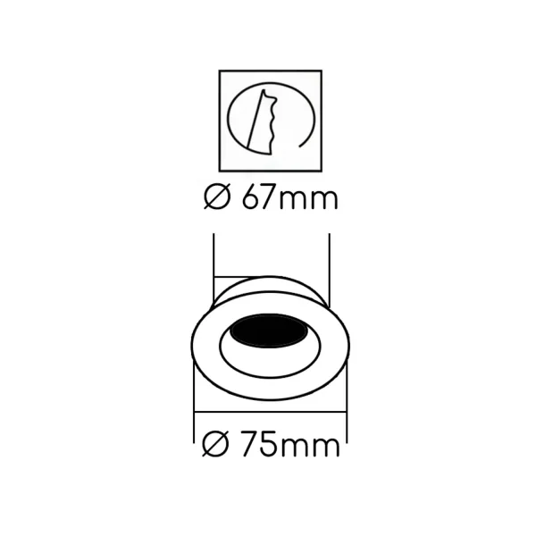FOCO EMBUTIDO FIXO Ø9CM EM ALUMÍNIO BRANCO GU10