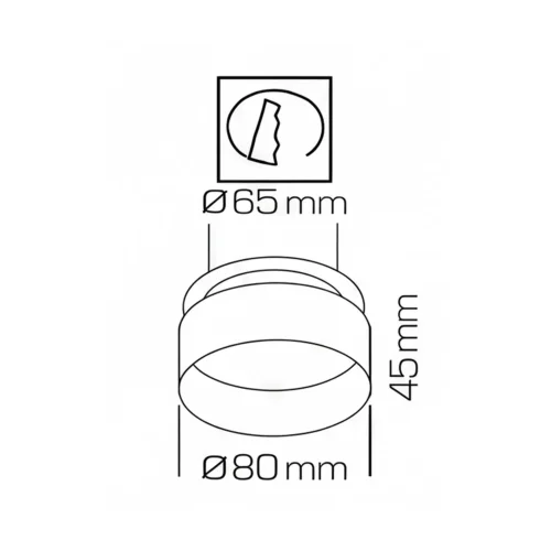 FOCO EMBUTIDO COM RETROILUMINAÇÃO Ø8CM BRANCO/DOURADO IP44