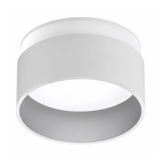 FOCO EMBUTIDO COM RETROILUMINAÇÃO Ø8CM BRANCO/PRATEADO IP44