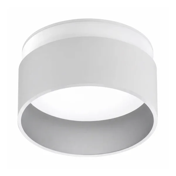 FOCO EMBUTIDO COM RETROILUMINAÇÃO Ø8CM BRANCO/PRATEADO IP44