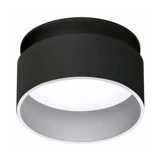 FOCO EMBUTIDO COM RETROILUMINAÇÃO Ø8CM PRETO/PRATA IP44