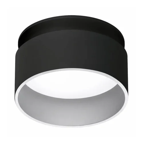 FOCO EMBUTIDO COM RETROILUMINAÇÃO Ø8CM PRETO/PRATA IP44