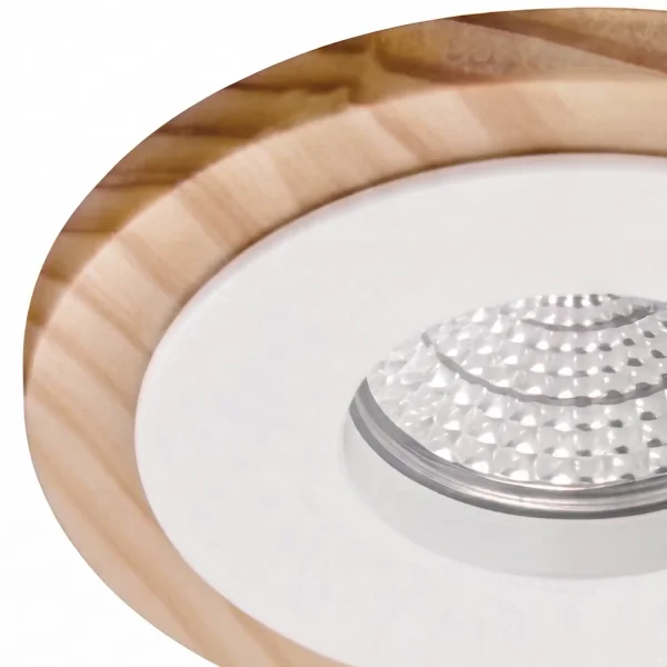 FOCO EMBUTIDO MADEIRA/BRANCO GU10 Ø10 CM